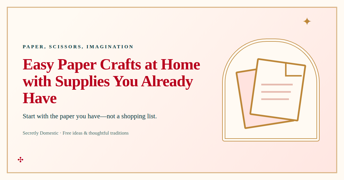 Illustrated seasonal craft concept for Easy Paper Crafts at Home with Supplies You Already Have