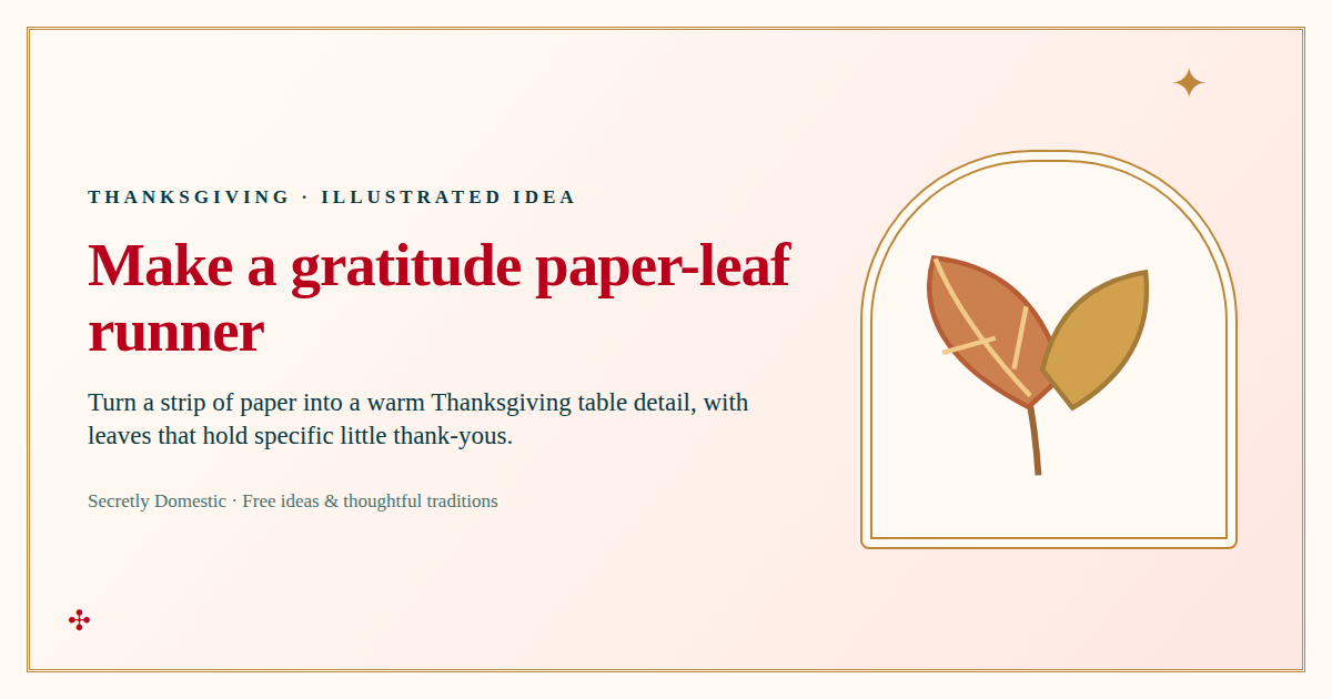 Illustrated concept for Make a gratitude paper-leaf runner