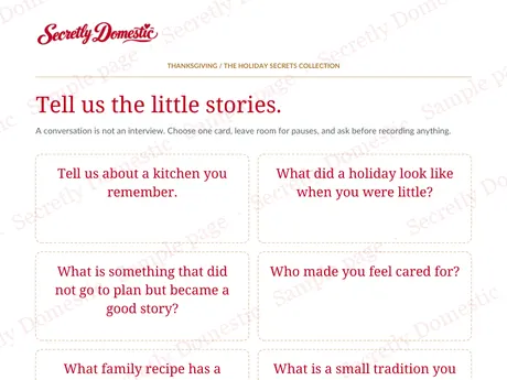 Sample activity page from Around the Table
